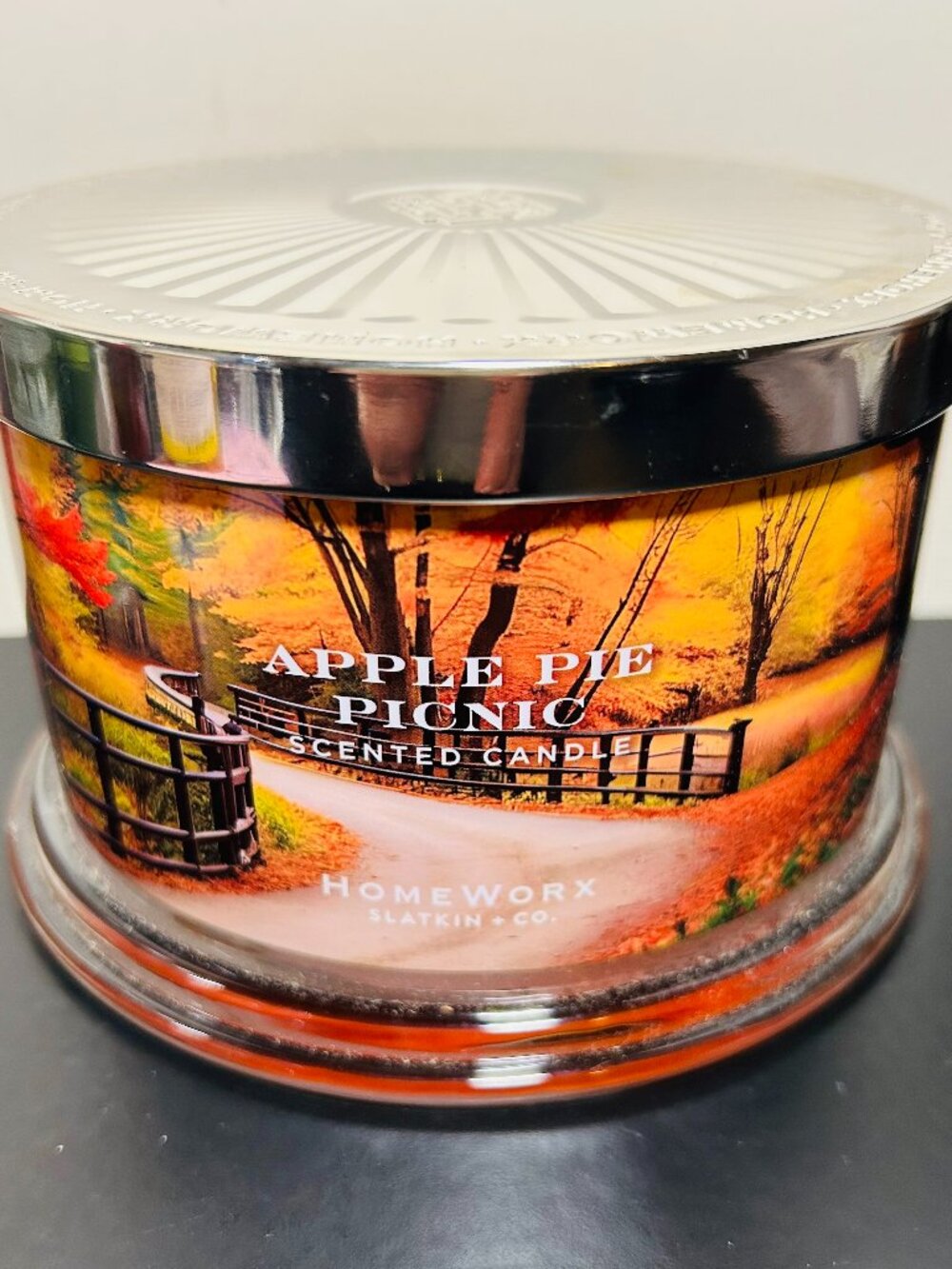 HomeWorx by Slatkin Apple Pie Picnic 4-Wick 18oz Candle NEW